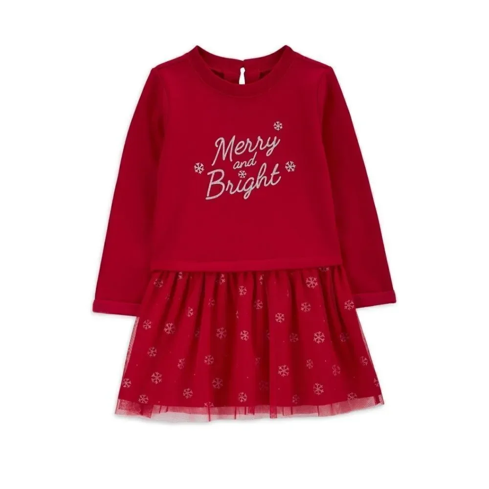 New Carter's Toddler Girls Christmas Holiday Tutu Dress